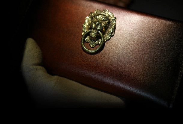 Handmade long wallet leather men Caramel clutch vintage wallet for men