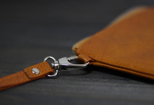 Handmade Men long leather wallet men vintage brown coffee blue wallet for him