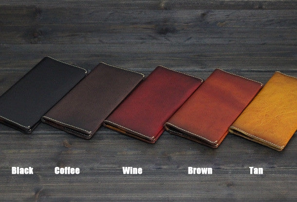 Handmade Men long leather wallet men vintage brown wallets for him