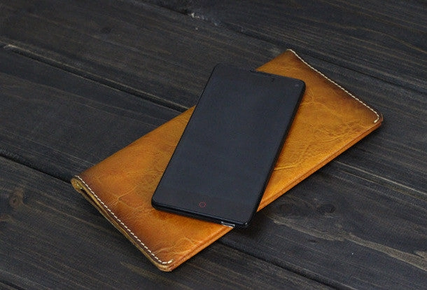 Handmade Men long leather wallet men vintage brown wallets for him