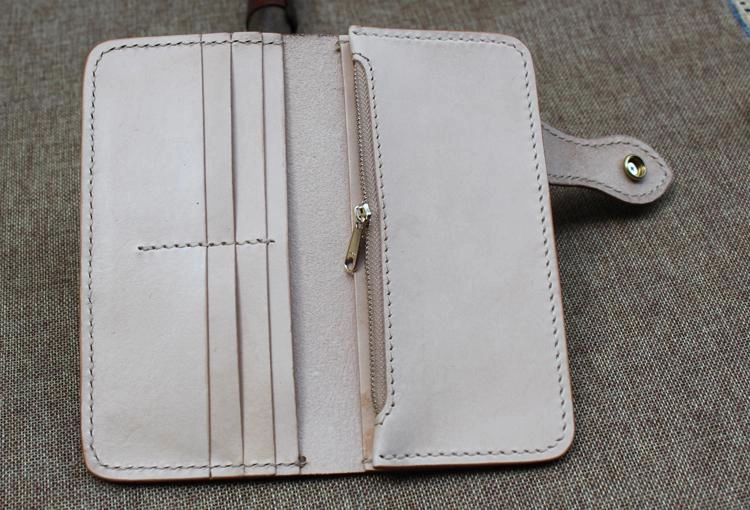 Handmade Mens Leather Biker Chain Wallets Cool Long Biker Wallet with Chain