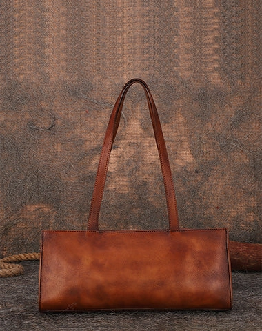 Handmade Purple Leather Womens Vintage Baguette Bag Best Baguette Shoulder Bag Crossbody Purses for Ladies