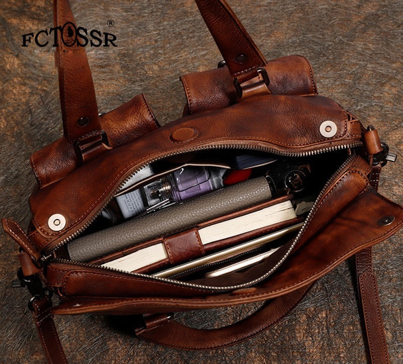 Handmade Red Leather Womens Satchel Shoulder Bag Best Handbag Vintage Crossbody Purses for Ladies