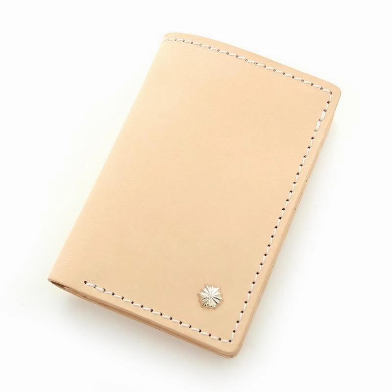 Handmade Vertical Mens Leather Beige billfold Small Wallet Cool Small Slim Bifold Wallets for Men