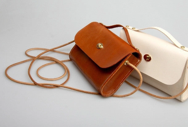 Handmade vintage leather crossbody small Satchel bag shoulder bag for women girl lady