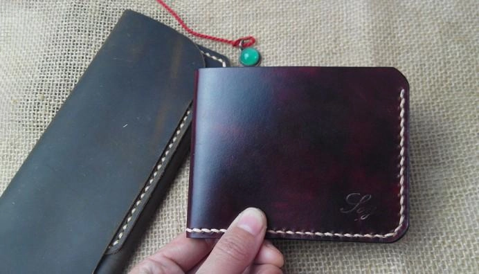Handmade Vintage Leather Mens Slim Small Wallet Leather billfold Bifold Wallets for Men
