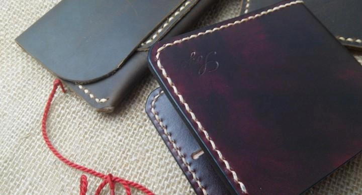 Handmade Vintage Leather Mens Slim Small Wallet Leather billfold Bifold Wallets for Men