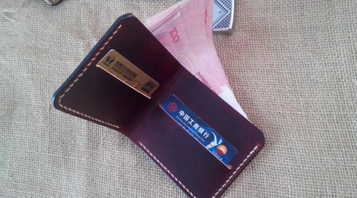 Handmade Vintage Leather Mens Slim Small Wallet Leather billfold Bifold Wallets for Men
