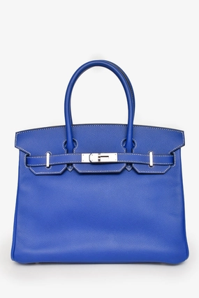 Hermes 2011 Blue Epsom Leather Birkin 30 PHW