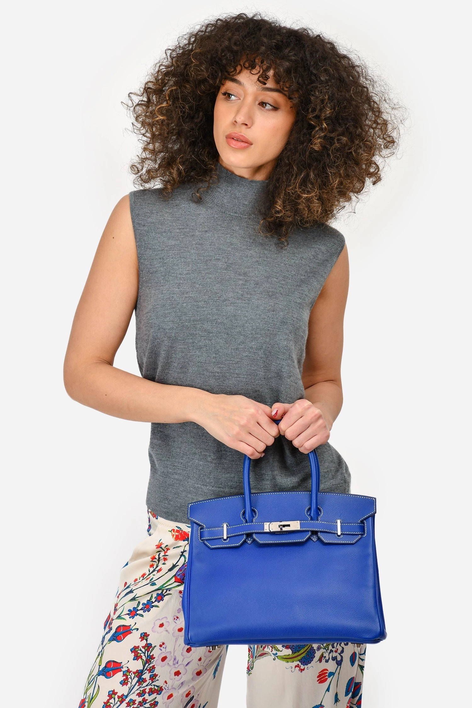 Hermes 2011 Blue Epsom Leather Birkin 30 PHW