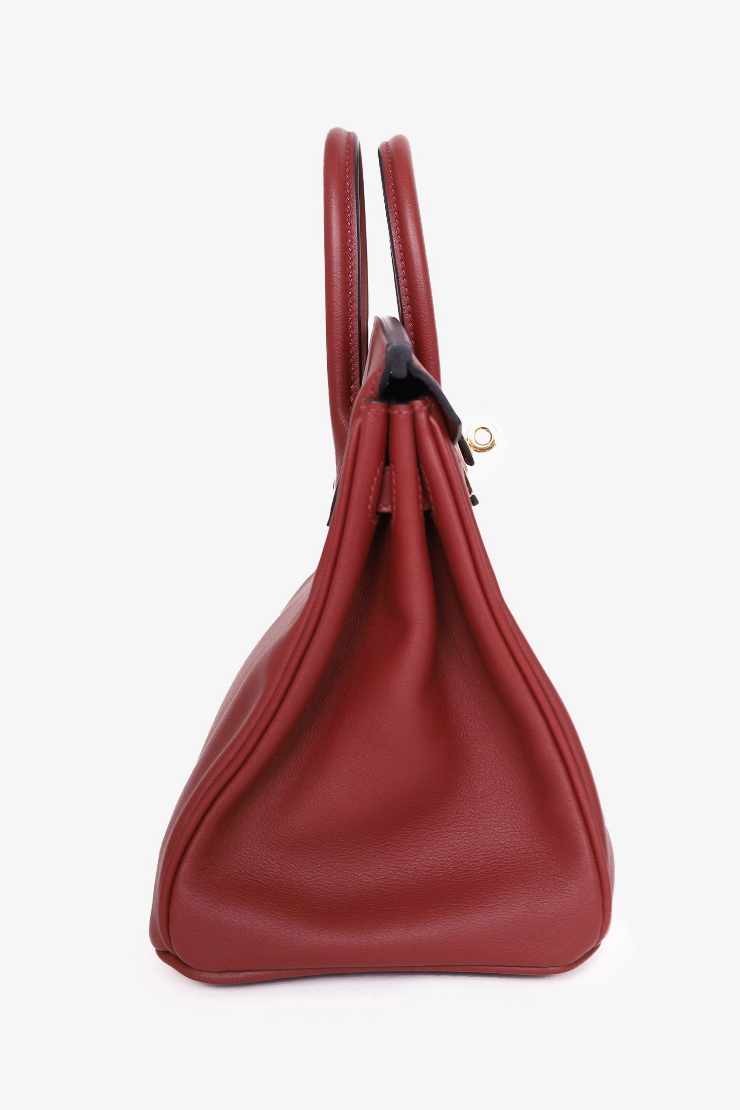 Hermes 2018 Rouge Swift Leather Retourne Birkin 25 Gold Hardware