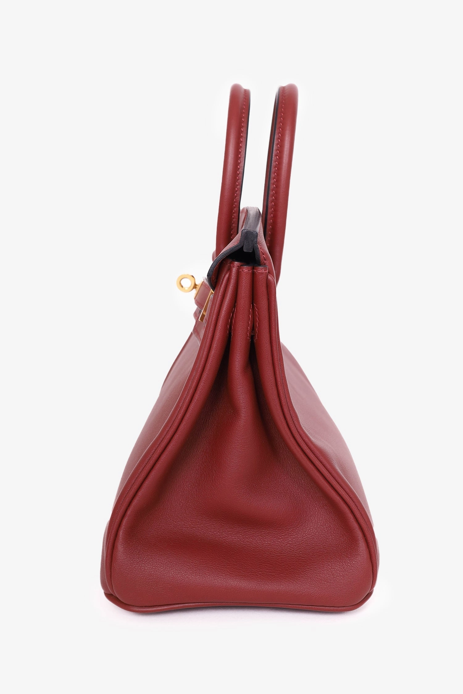 Hermes 2018 Rouge Swift Leather Retourne Birkin 25 Gold Hardware