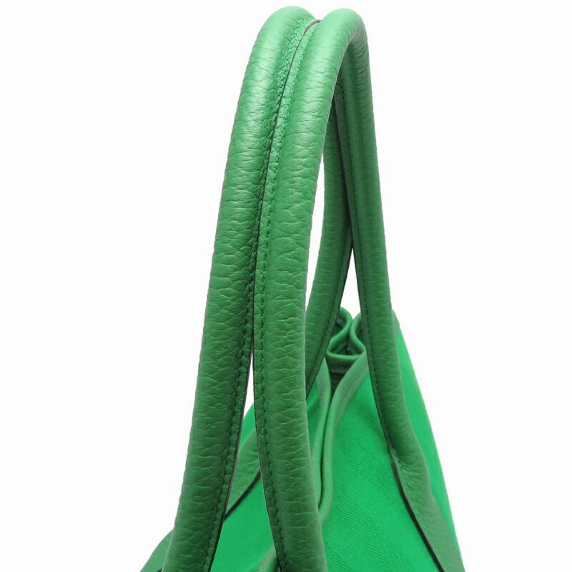 Hermes Garden Bambou Negonda Leather Toile Chevron Tote Bag (Pre-Owned)