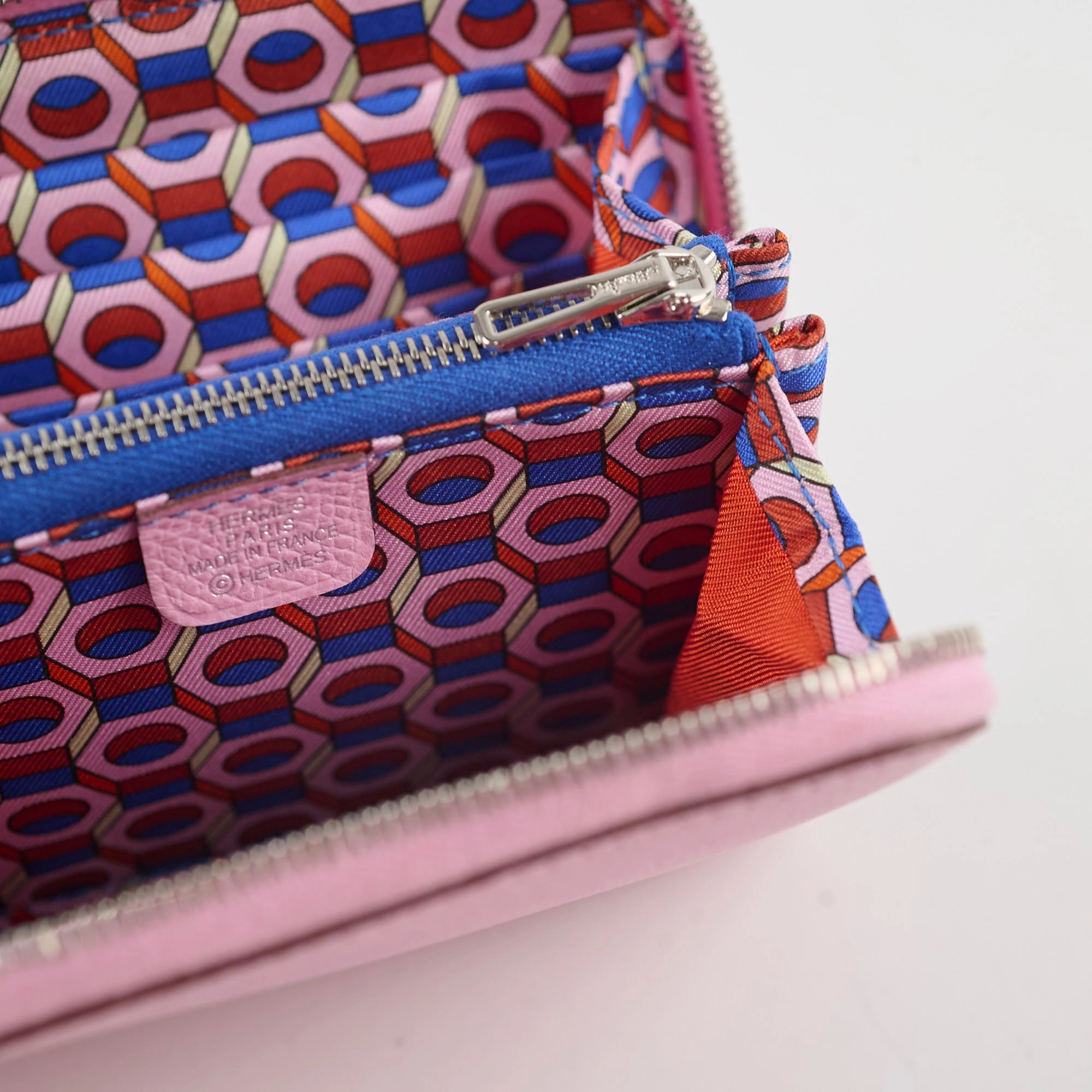 Hermes Silk in Compact Wallet Mauve Sylvestre