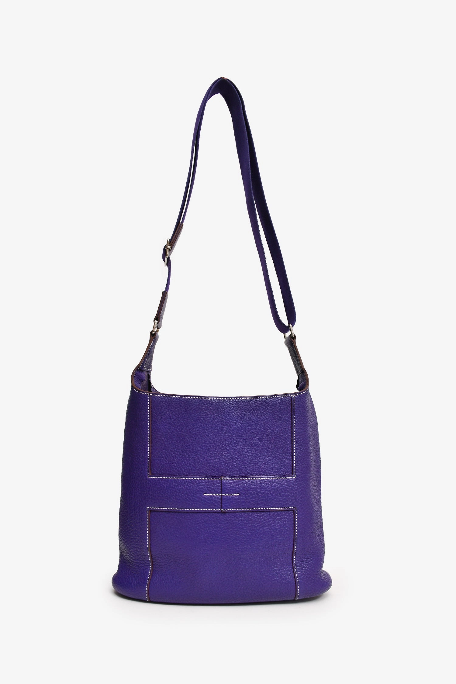 Herms 2010 Purple Clemence Leather Good News Crossbody Bag