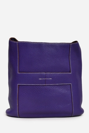 Herms 2010 Purple Clemence Leather Good News Crossbody Bag