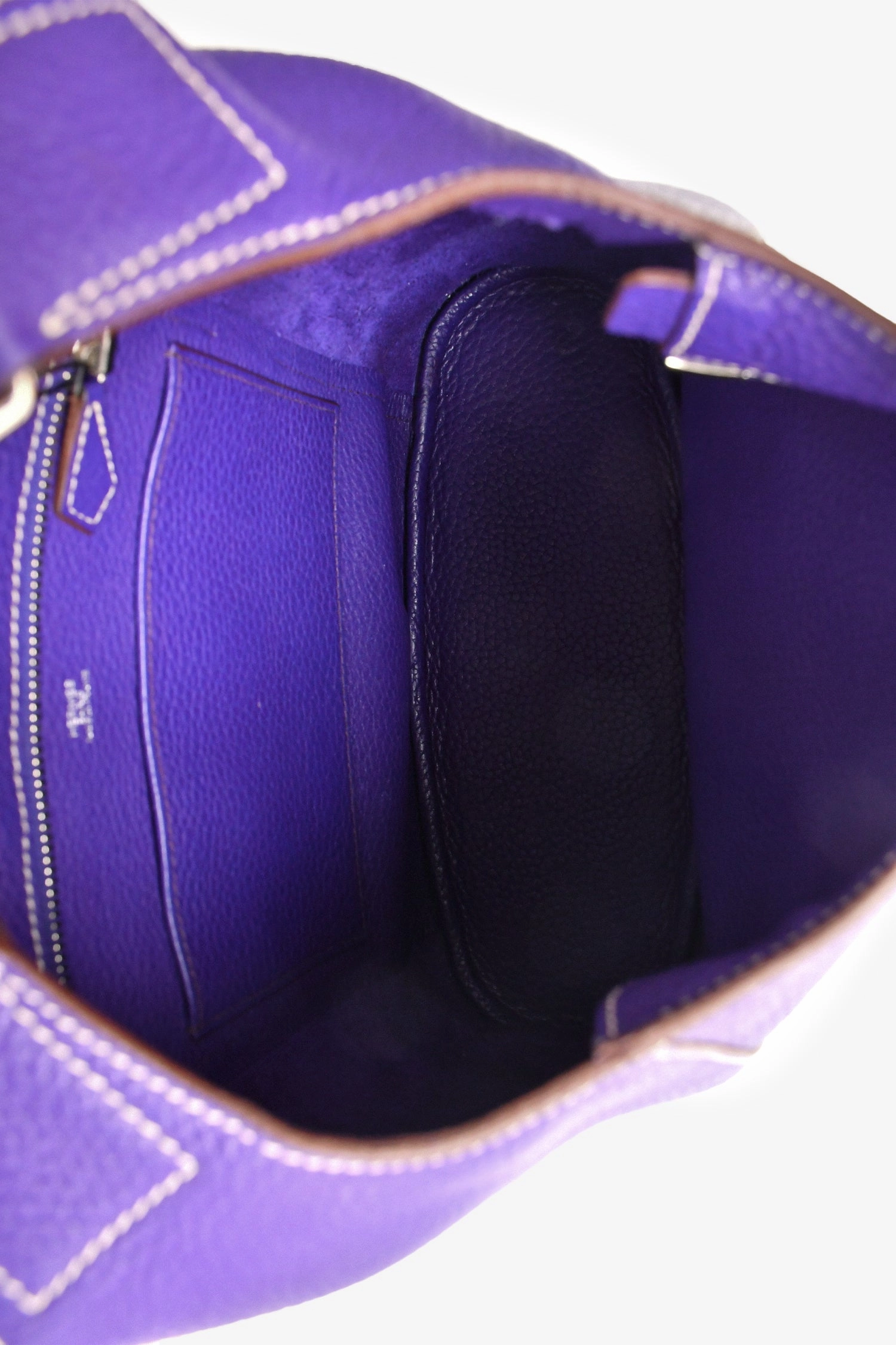 Herms 2010 Purple Clemence Leather Good News Crossbody Bag