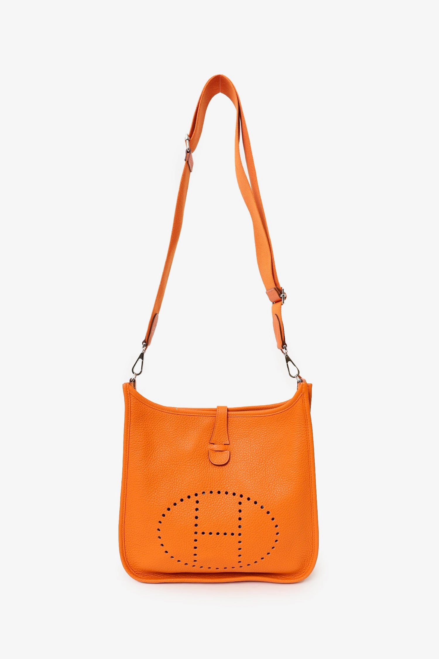 Herms 2011 Orange Clemence Leather Evelyne 29 GM