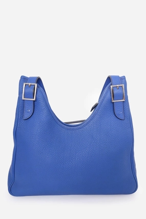 Herms 2012 Blue Togo Leather Massai Cut 32 Shoulder Bag with Strap