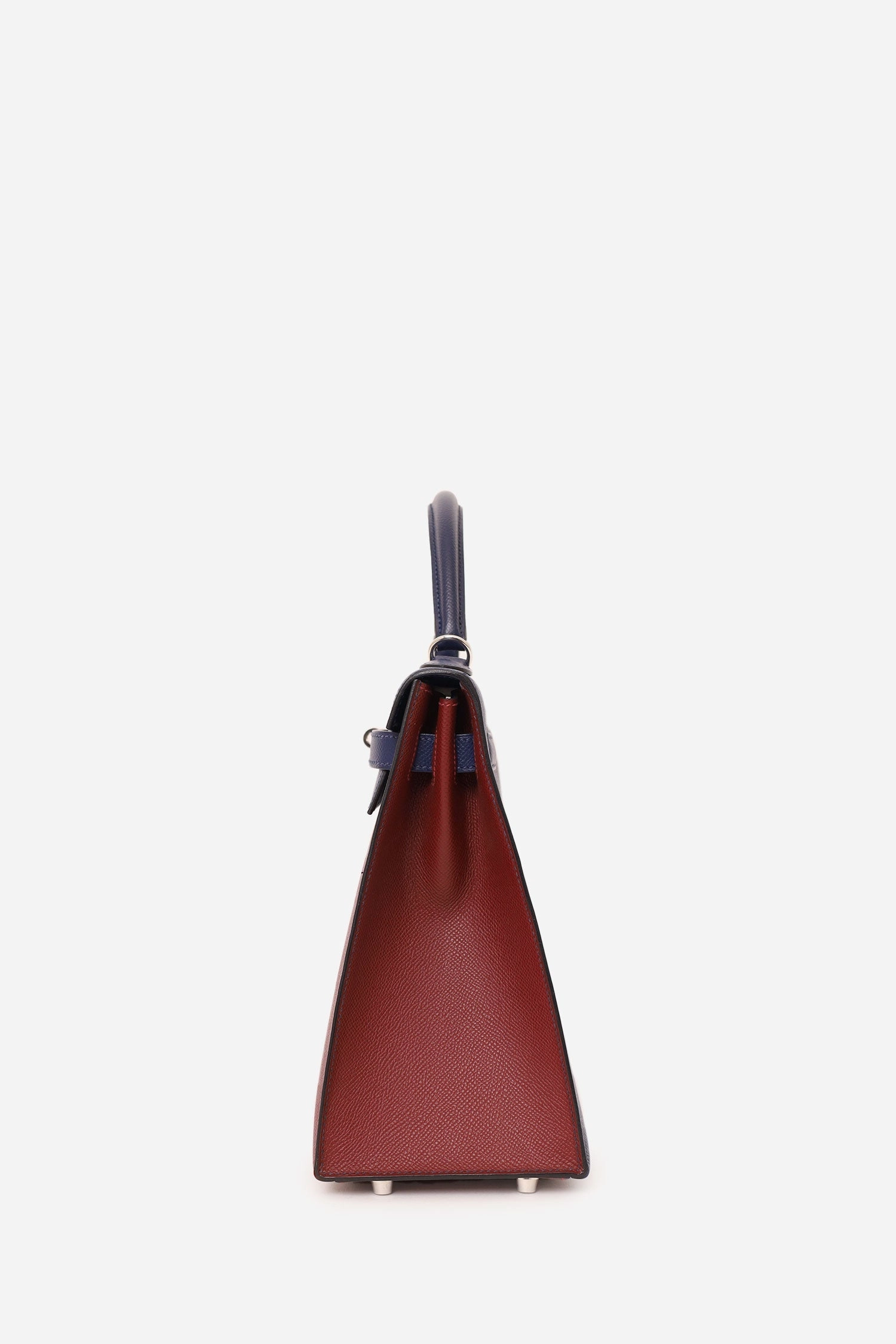 Herms 2014 Blue/Burgundy Saphir and Rouge H Epsom Sellier Flag Kelly 32
