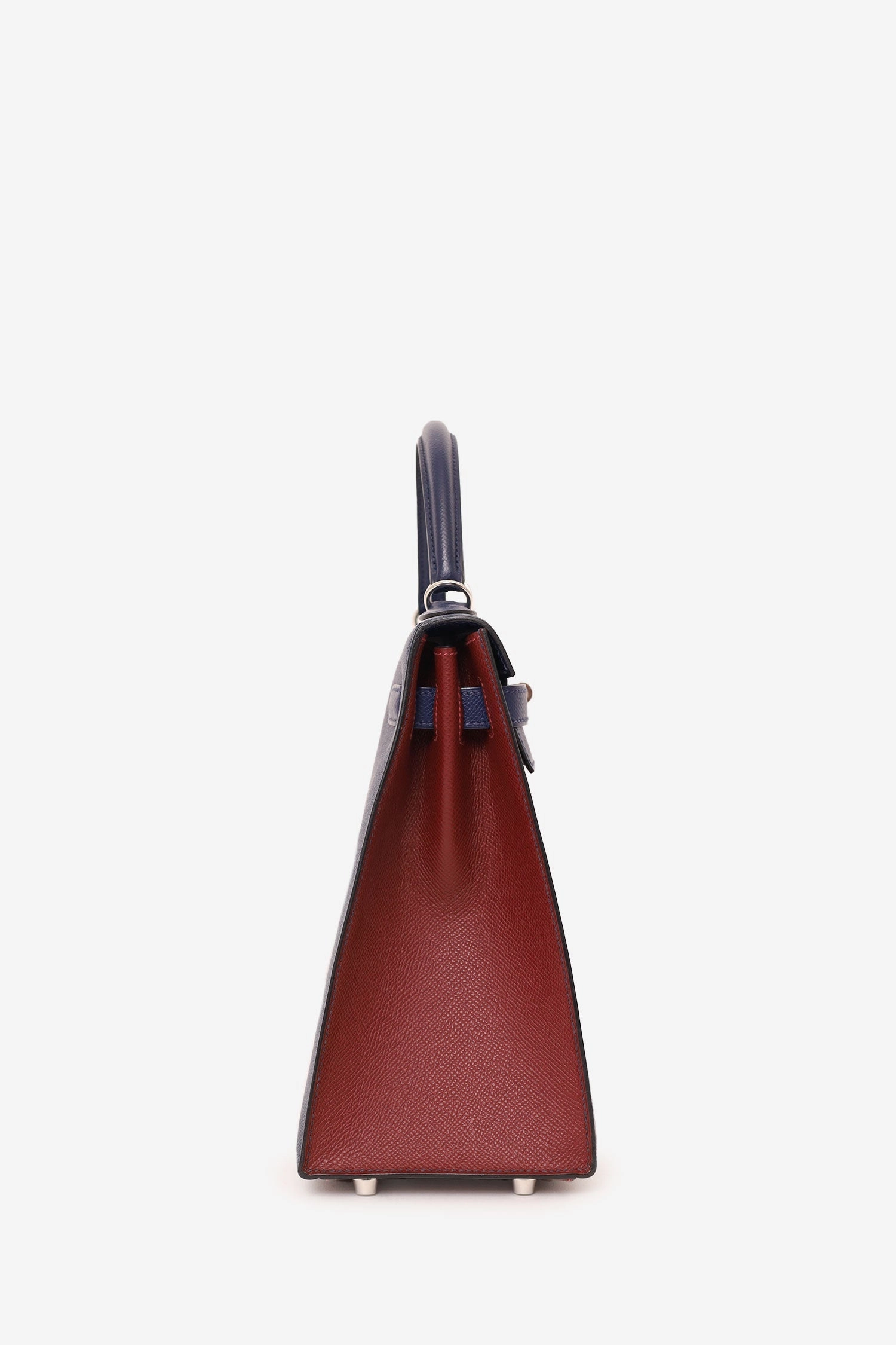 Herms 2014 Blue/Burgundy Saphir and Rouge H Epsom Sellier Flag Kelly 32