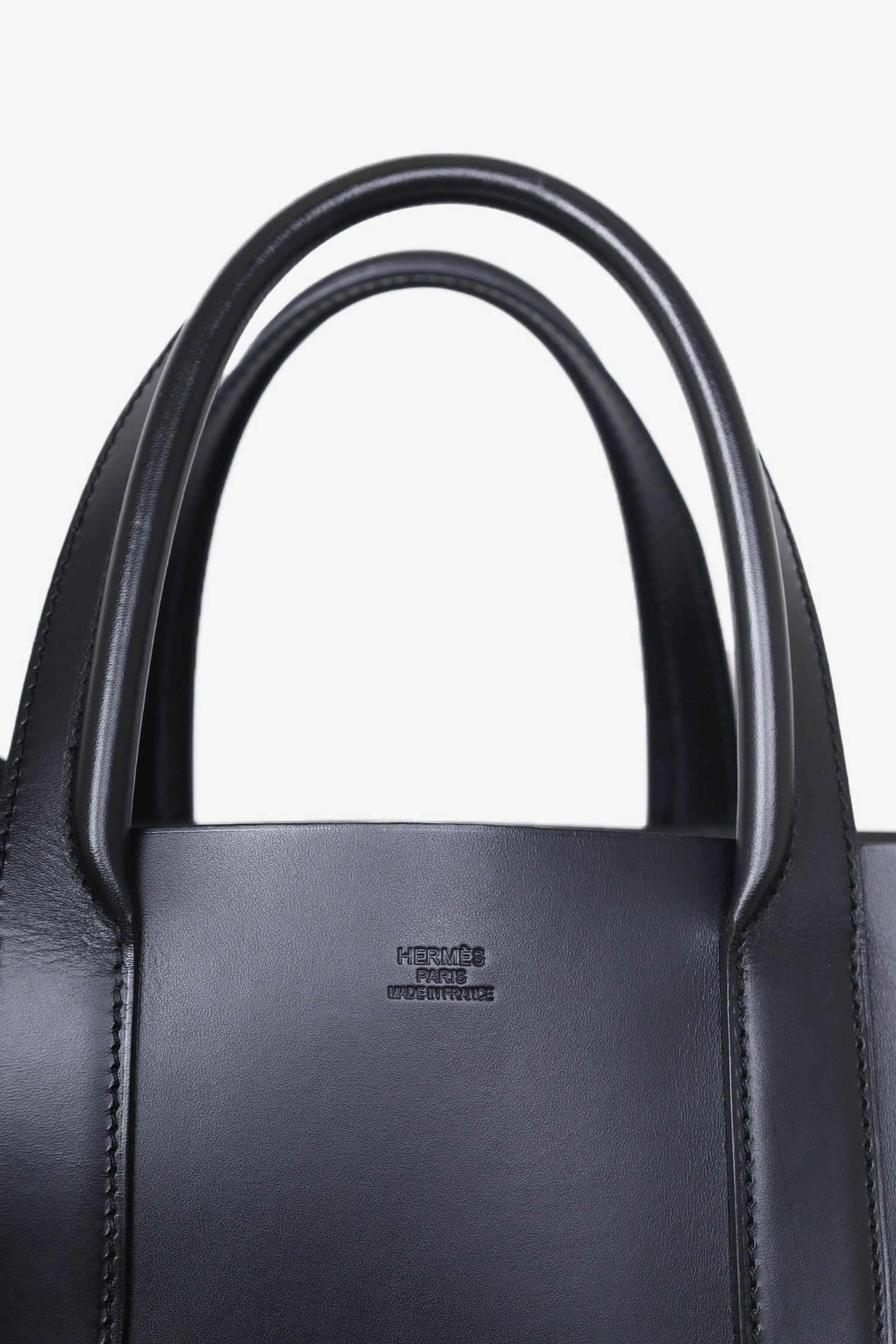 Herms 2016 Black Box Leather Cabacity 45 2in1 Tote Bag
