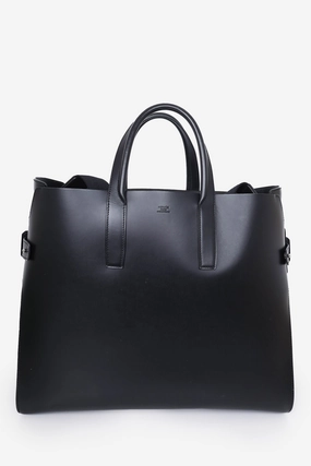 Herms 2016 Black Box Leather Cabacity 45 2in1 Tote Bag