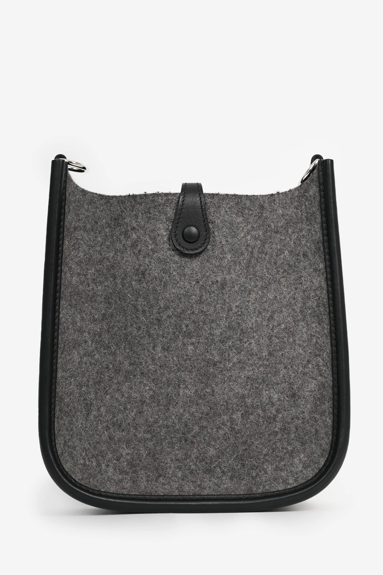 Herms 2019 Grey Felt Black Leather Trimmed Evelyne TPM