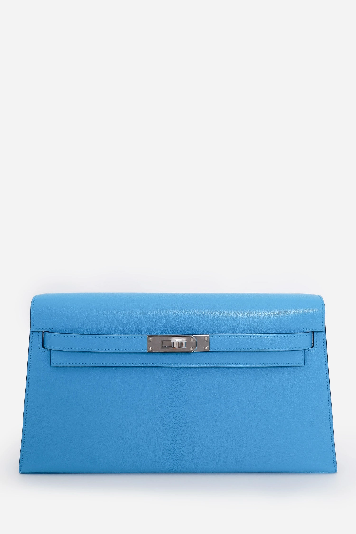 Herms 2024 Blue Chevre Chamkila Kelly Elan Shoulder Bag
