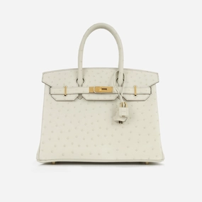 Herms - Birkin 30 - Beton Ostrich GHW - 2024 - Brand New