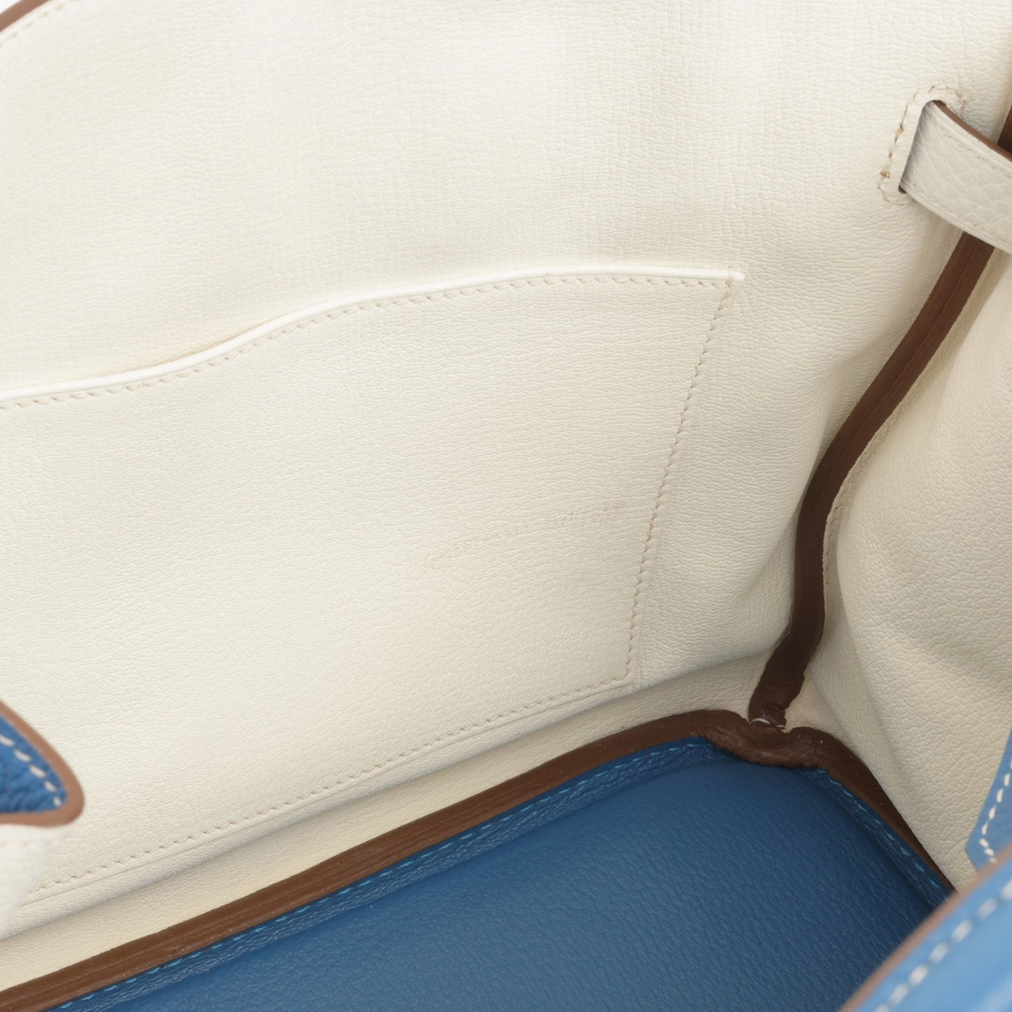 Herms - Birkin 30 Eclat - Mykonos / Blanc Clemence PHW - Pre-Loved - 2011