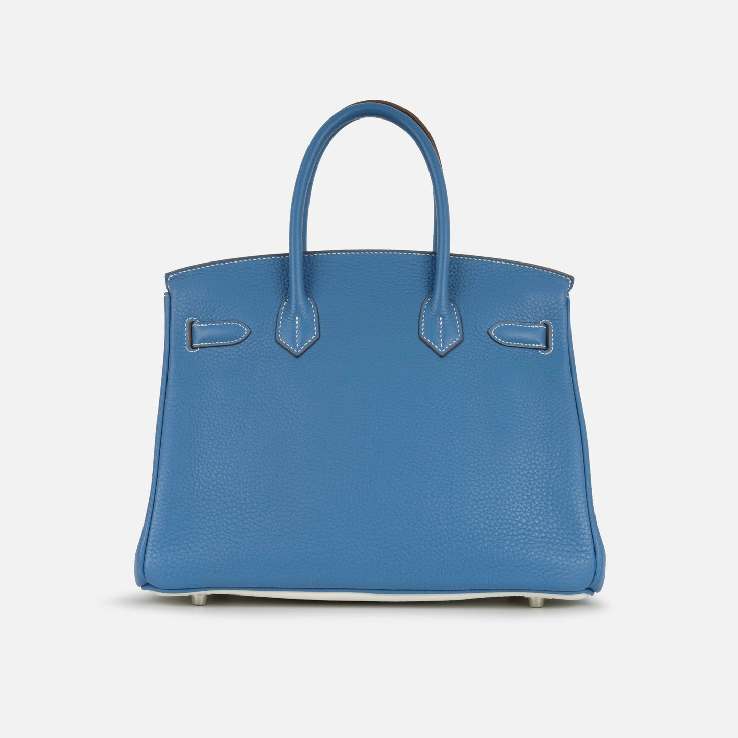 Herms - Birkin 30 Eclat - Mykonos / Blanc Clemence PHW - Pre-Loved - 2011