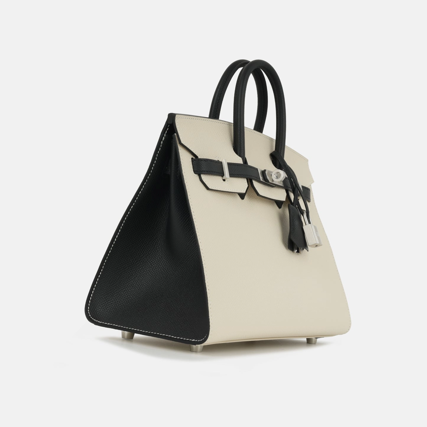 Herms - HSS Birkin 25 - Craie / Noir Epsom Leather PBHW - Brand New - 2024