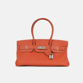Herms - JPG Shoulder Birkin 42 - Sanguine Togo PHW - 2011 - Pre-Loved