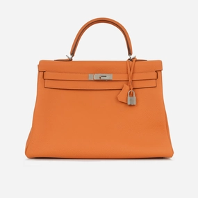 Herms - Kelly 35 - Orange Togo PHW - 2013 - Pre-Loved