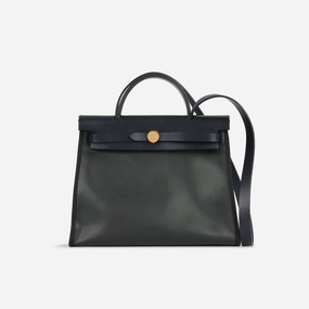 Herms Herbag 31 Noir Berline Toile / Caban Hunter GHW