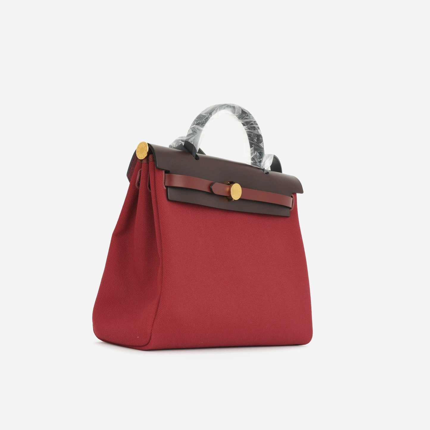 Herms Hermes - Herbag 31 - Rouge Grenat Canvas / Rouge Sellier / Rouge H / Noir Hunter GHW - Brand New