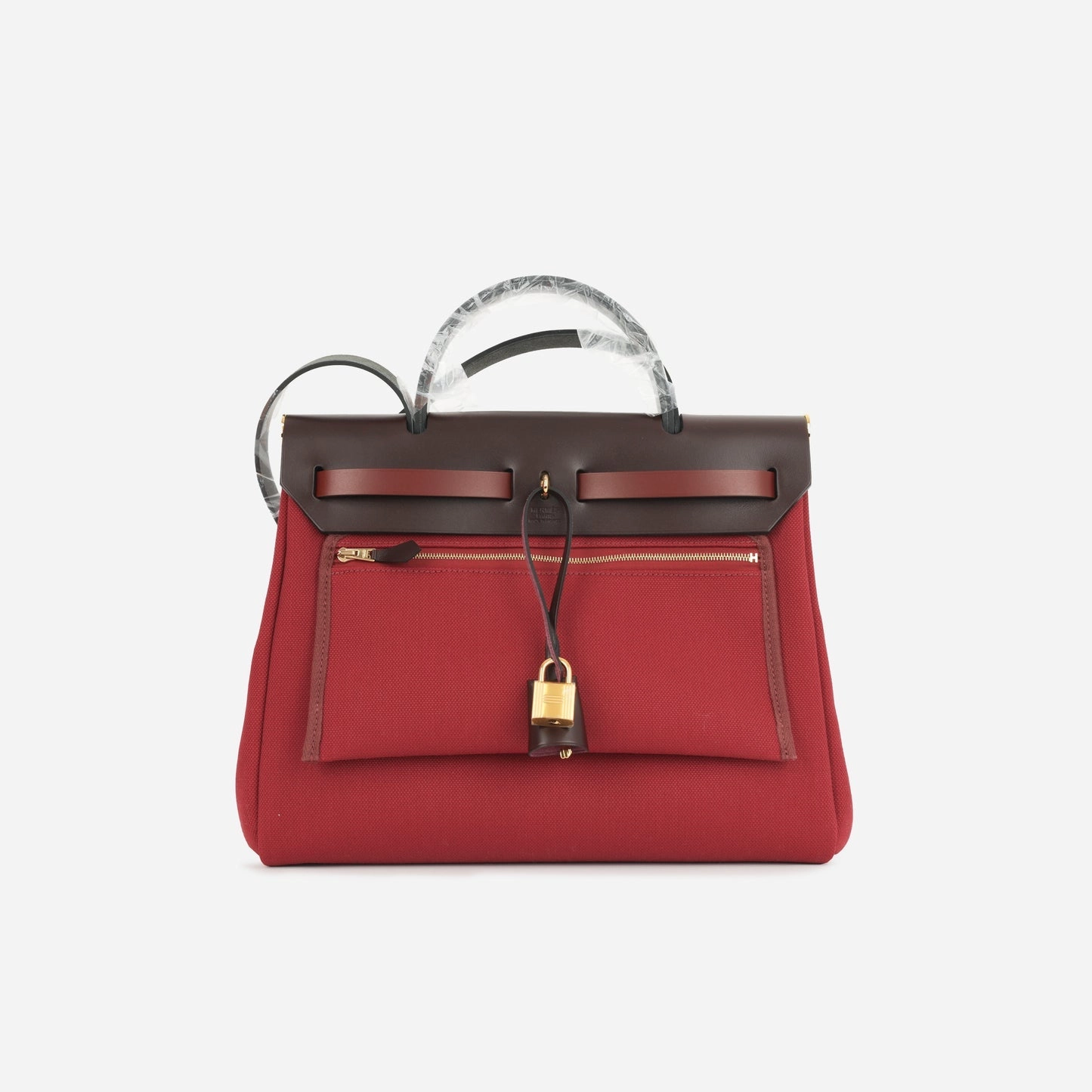 Herms Hermes - Herbag 31 - Rouge Grenat Canvas / Rouge Sellier / Rouge H / Noir Hunter GHW - Brand New