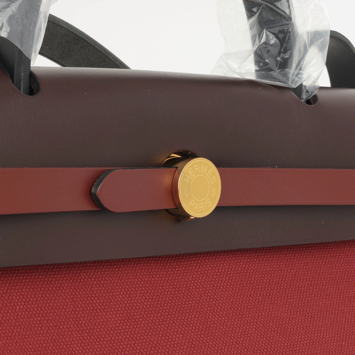 Herms Hermes - Herbag 31 - Rouge Grenat Canvas / Rouge Sellier / Rouge H / Noir Hunter GHW - Brand New
