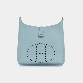 Herms Herms - Evelyne GM - Bleu Lin PHW - Pre-Loved - 2012