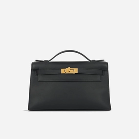 Herms Herms - Kelly Pochette - Noir Swift GHW - 2022 - Pre-Loved