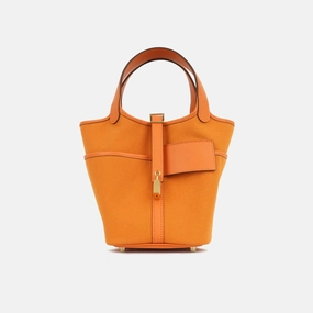 Herms Herms - Picotin 18 Cargo - Orange Minium Canvas - GHW - Brand New