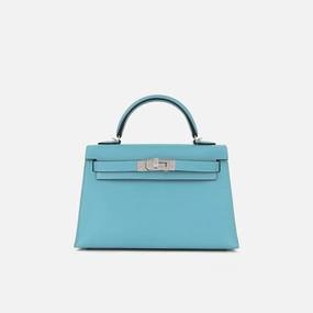 Herms Mini Kelly - Bleu Du Nord