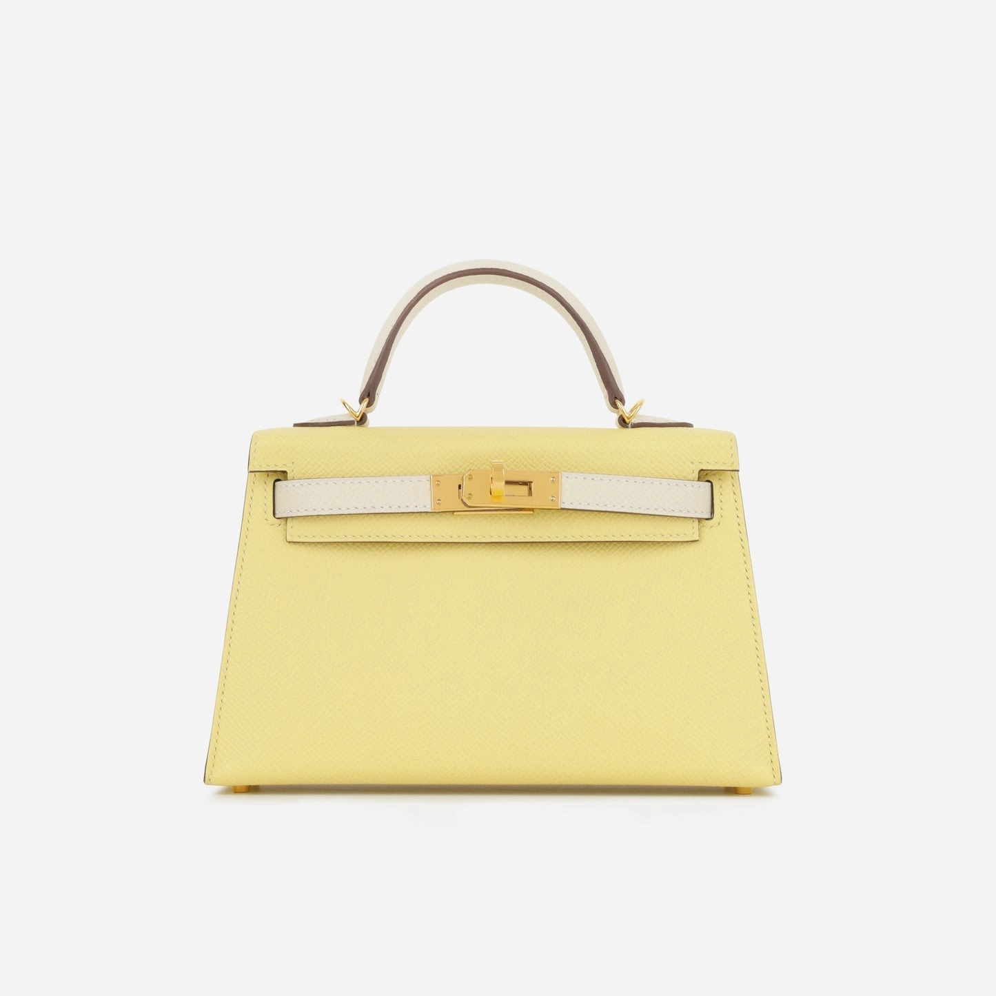 Herms Mini Kelly Jaune Poussin/Craie Epsom GHW (NWT)