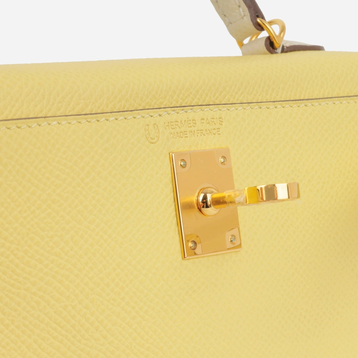 Herms Mini Kelly Jaune Poussin/Craie Epsom GHW (NWT)
