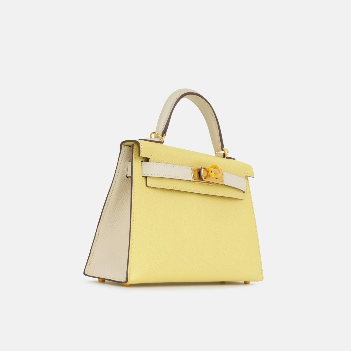 Herms Mini Kelly Jaune Poussin/Craie Epsom GHW (NWT)