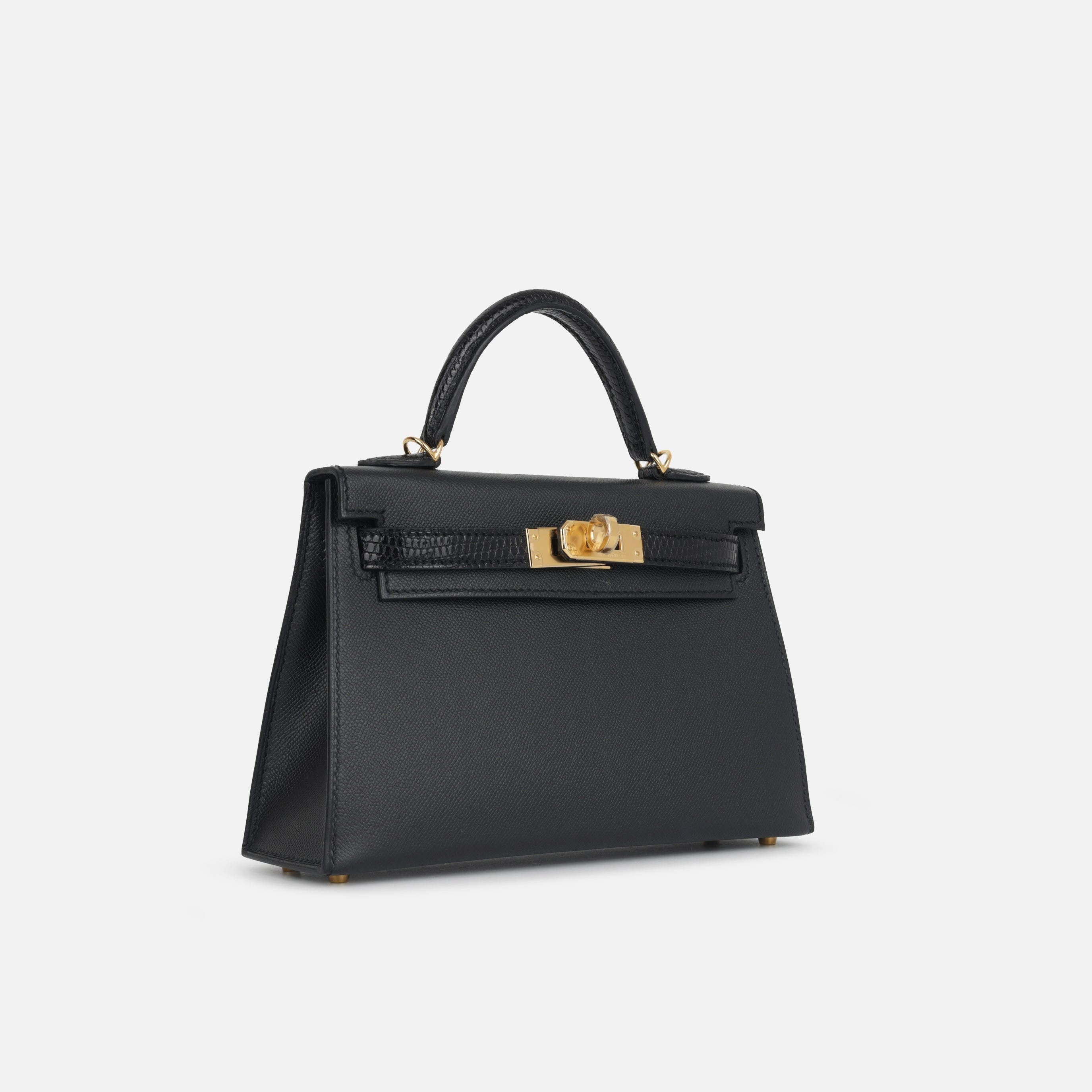 Herms Mini Kelly Touch - Noir Madame / Lizard