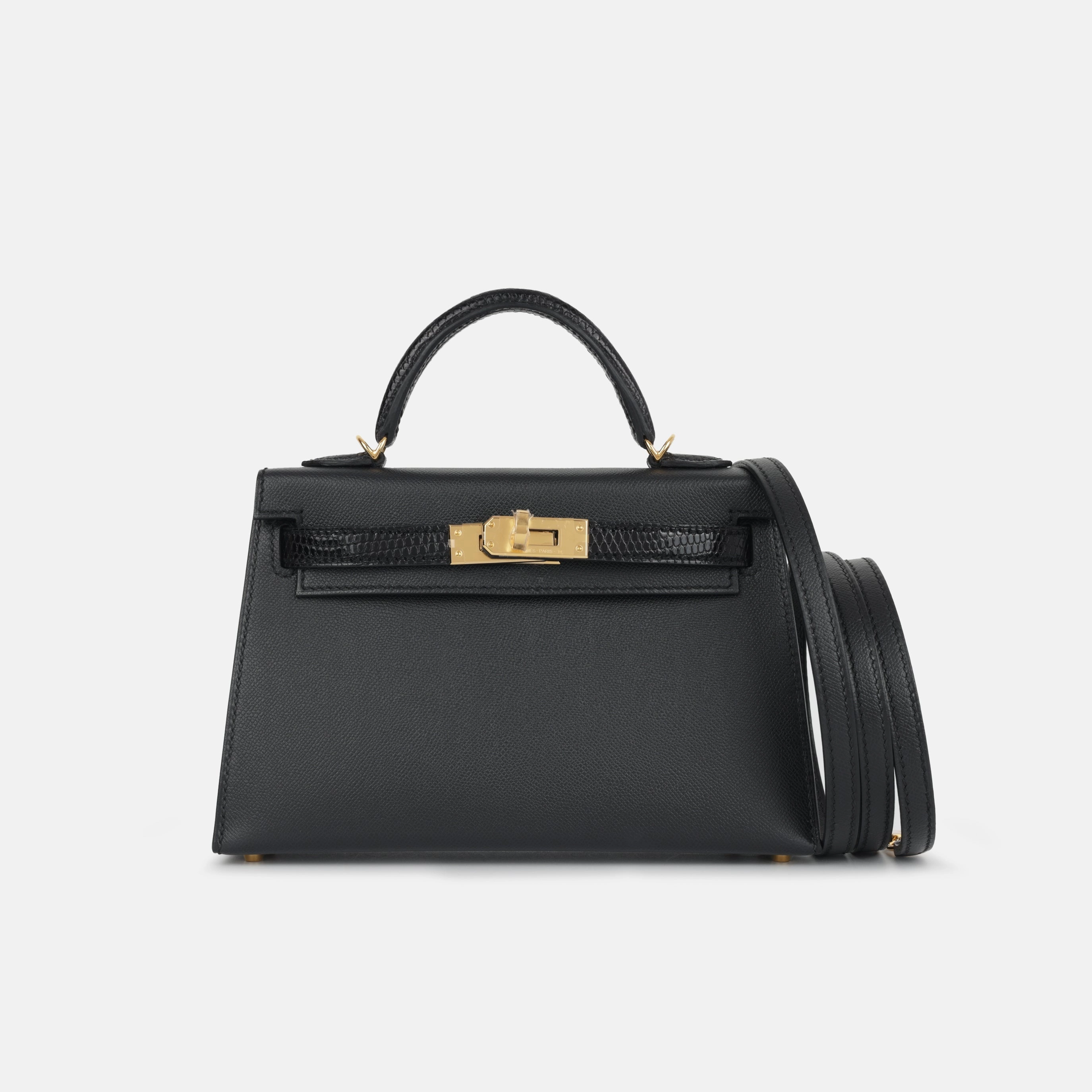 Herms Mini Kelly Touch - Noir Madame / Lizard