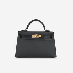 Herms Mini Kelly Touch - Noir Madame / Lizard