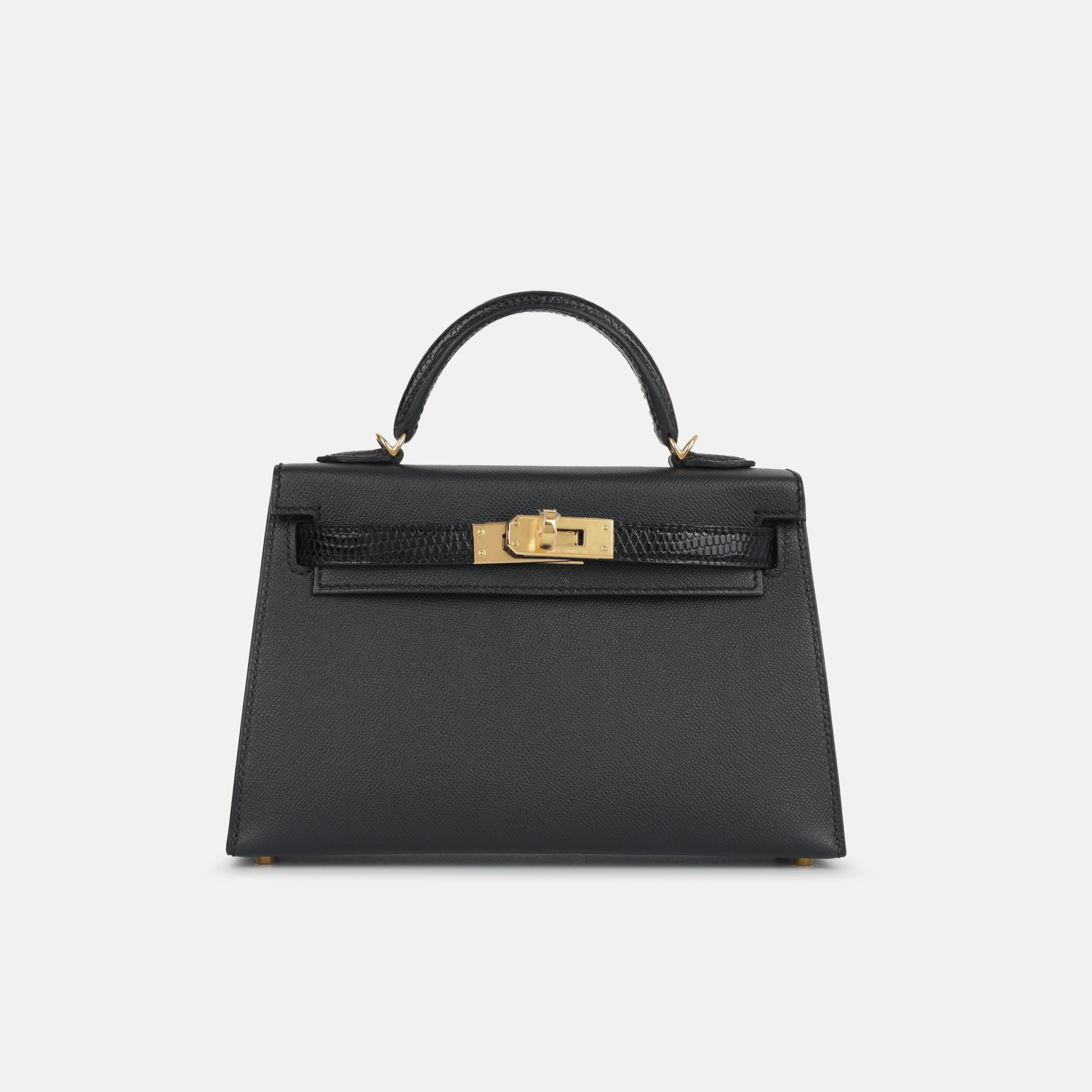 Herms Mini Kelly Touch - Noir Madame / Lizard